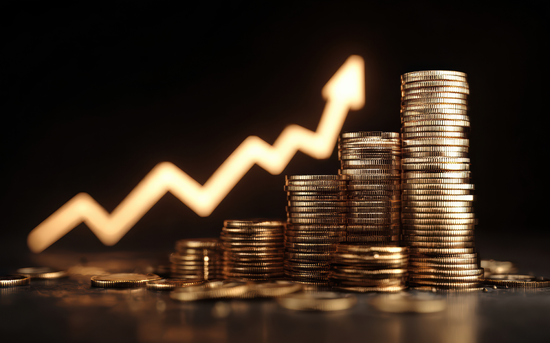 Gráfico de crescimento salarial
